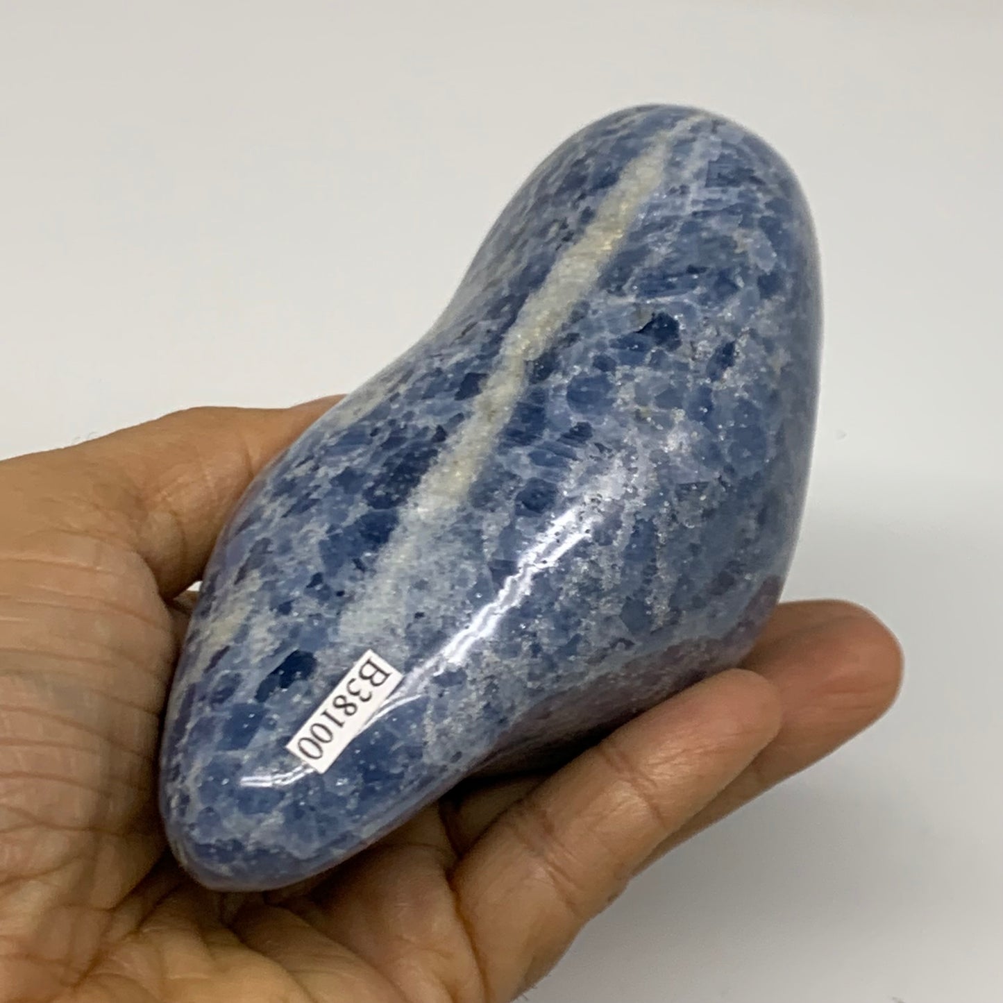 1.42 lbs, 4.7"x2.9"x2.2", Natural Blue Calcite Polished Freeform Stands, B38100
