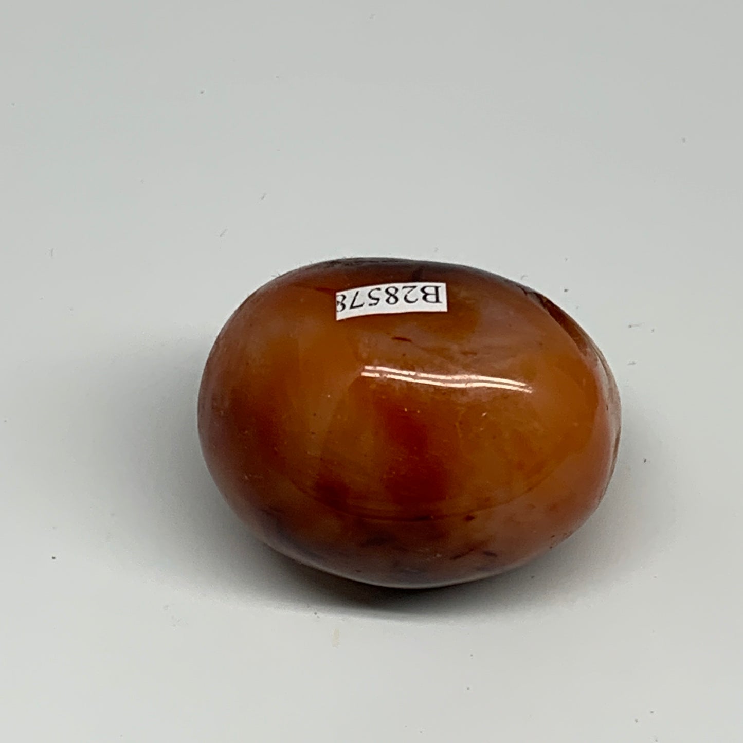 140.9g,2.1"x1.8"x1.6", Red Carnelian Palm-Stone Gem Crystal Polished, B28578