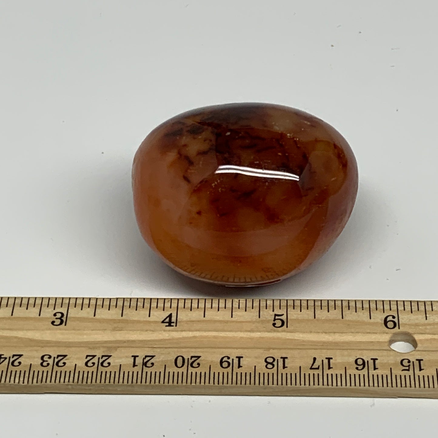 140.9g,2.1"x1.8"x1.6", Red Carnelian Palm-Stone Gem Crystal Polished, B28578
