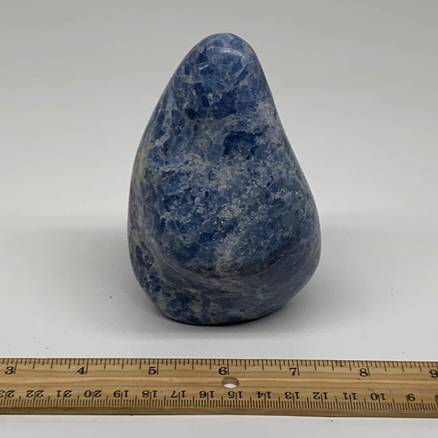 1.42 lbs, 4.7"x2.9"x2.2", Natural Blue Calcite Polished Freeform Stands, B38100