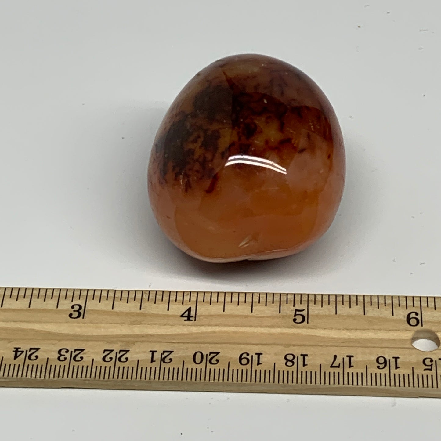 140.9g,2.1"x1.8"x1.6", Red Carnelian Palm-Stone Gem Crystal Polished, B28578