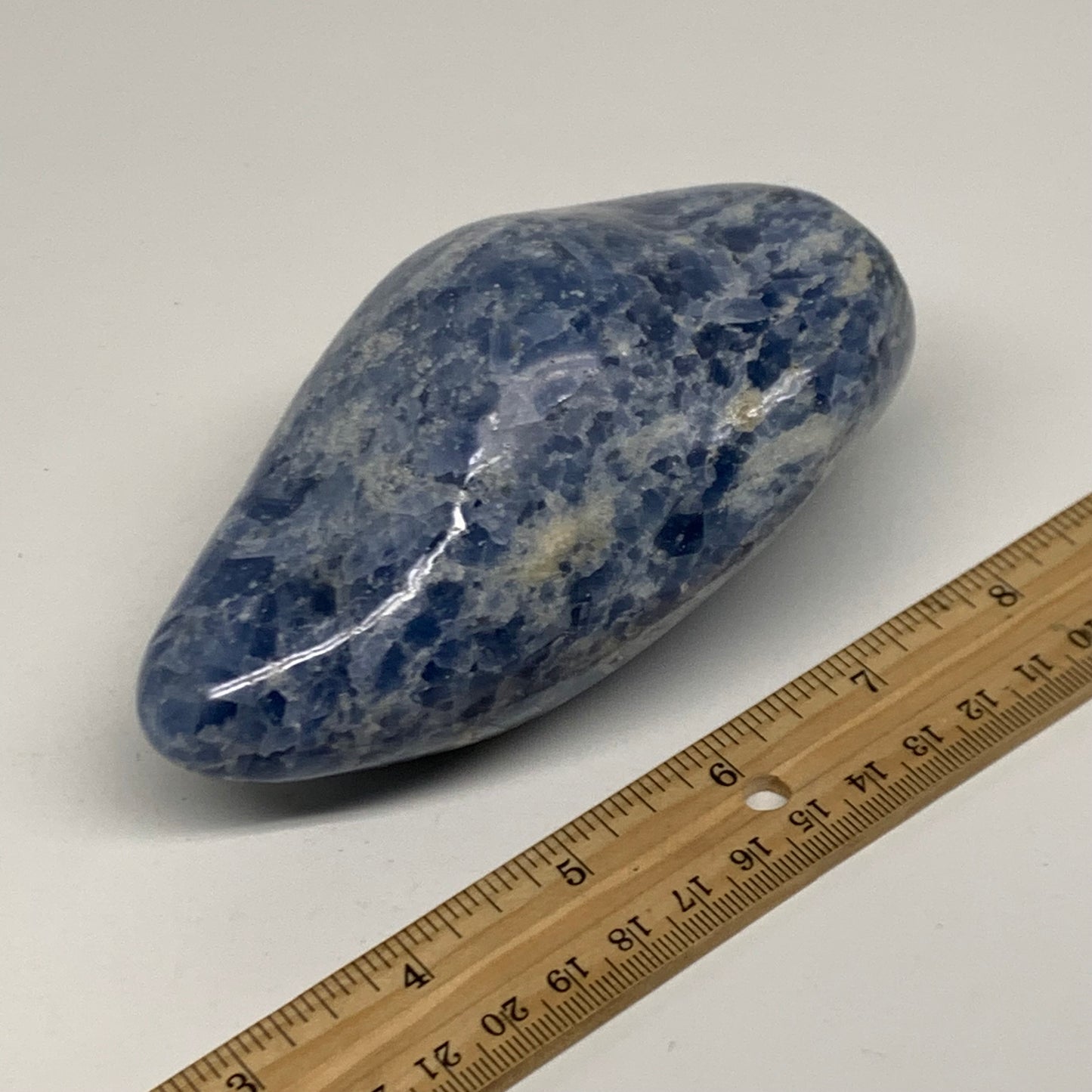 1.42 lbs, 4.7"x2.9"x2.2", Natural Blue Calcite Polished Freeform Stands, B38100