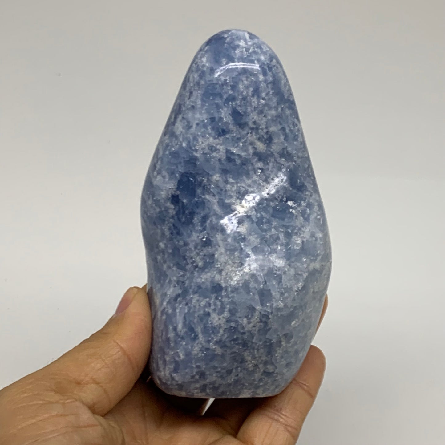 0.94 lbs, 4.2"x2.2"x1.8", Natural Blue Calcite Polished Freeform Stands, B38101