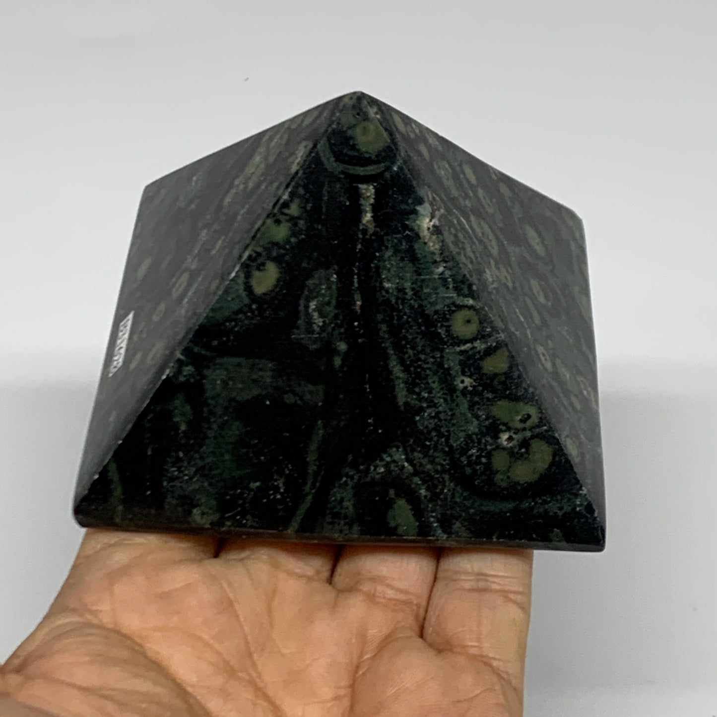 0.91 lbs, 2.3"x3.2"x3.2", Kambaba Jasper Pyramid Gemstone Polished, B31628