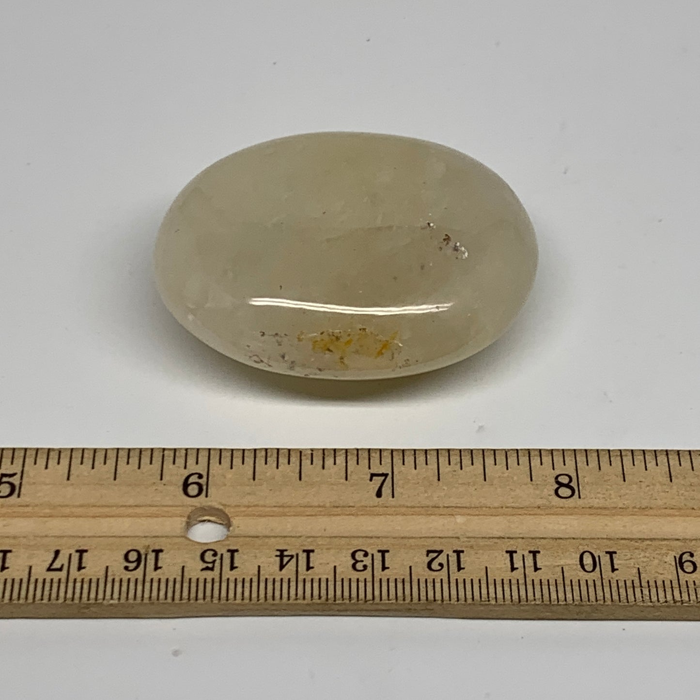 87.1g, 2.2"x1.8"x0.9", Yellow Aventurine Palm-Stone Crystal Stone, B35039