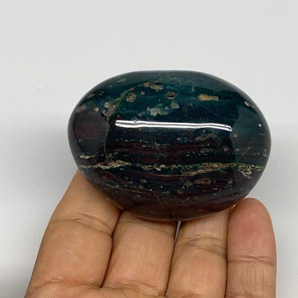 115.2g, 2.4"x1.8"x1.2" Natural Ocean Jasper Palm-Stone Orbicular Jasper, B30794