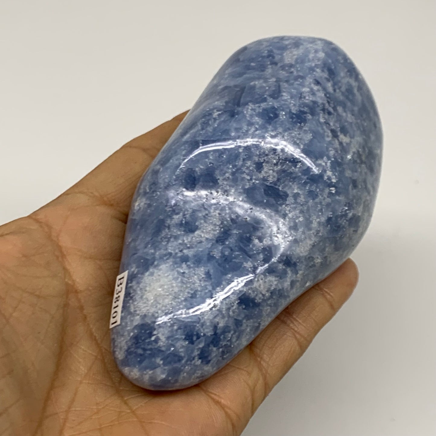 0.94 lbs, 4.2"x2.2"x1.8", Natural Blue Calcite Polished Freeform Stands, B38101