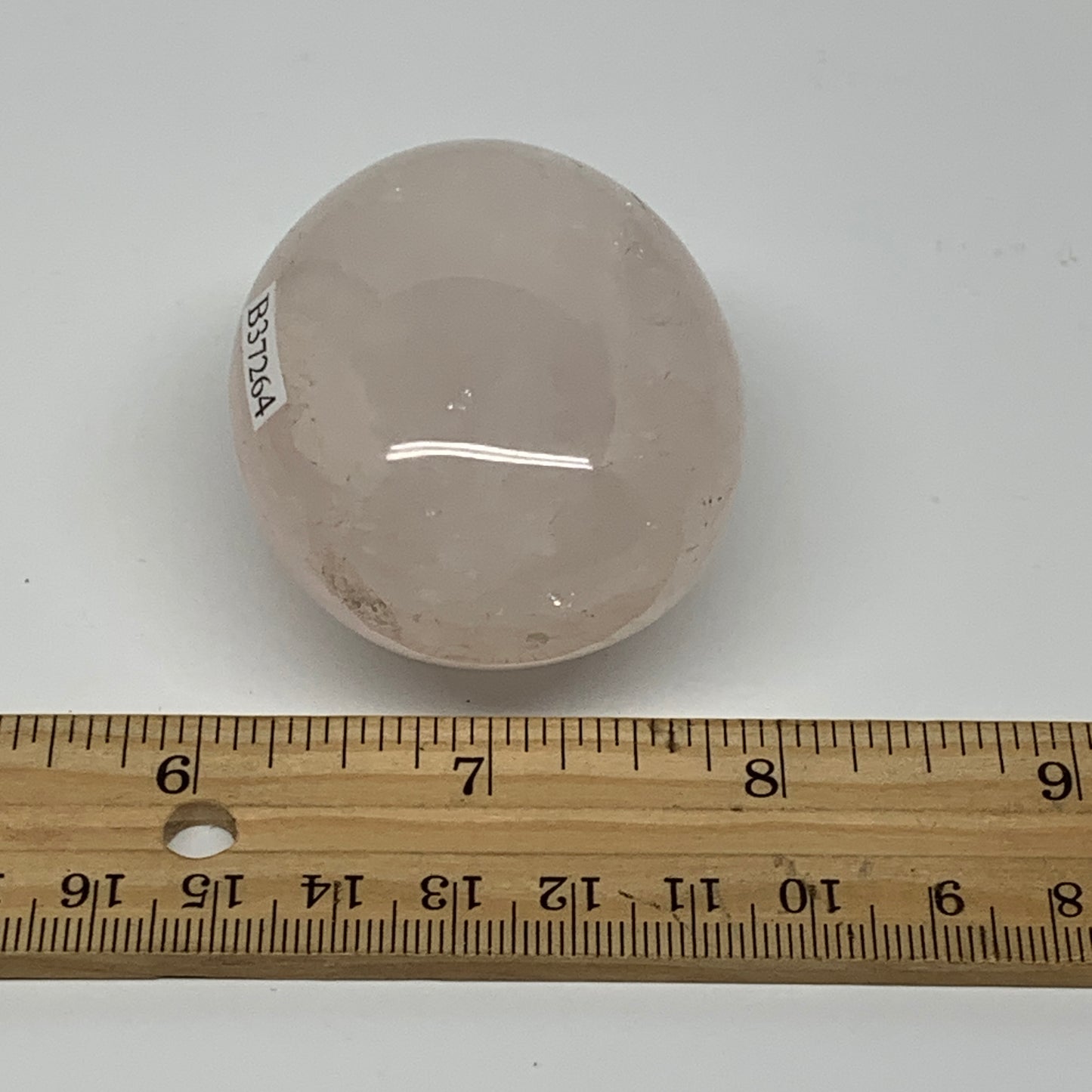 127.7g , 2.2"x1.8"x1.3", Natural Pink Rose Quartz Palm-stone Crystal, B37264
