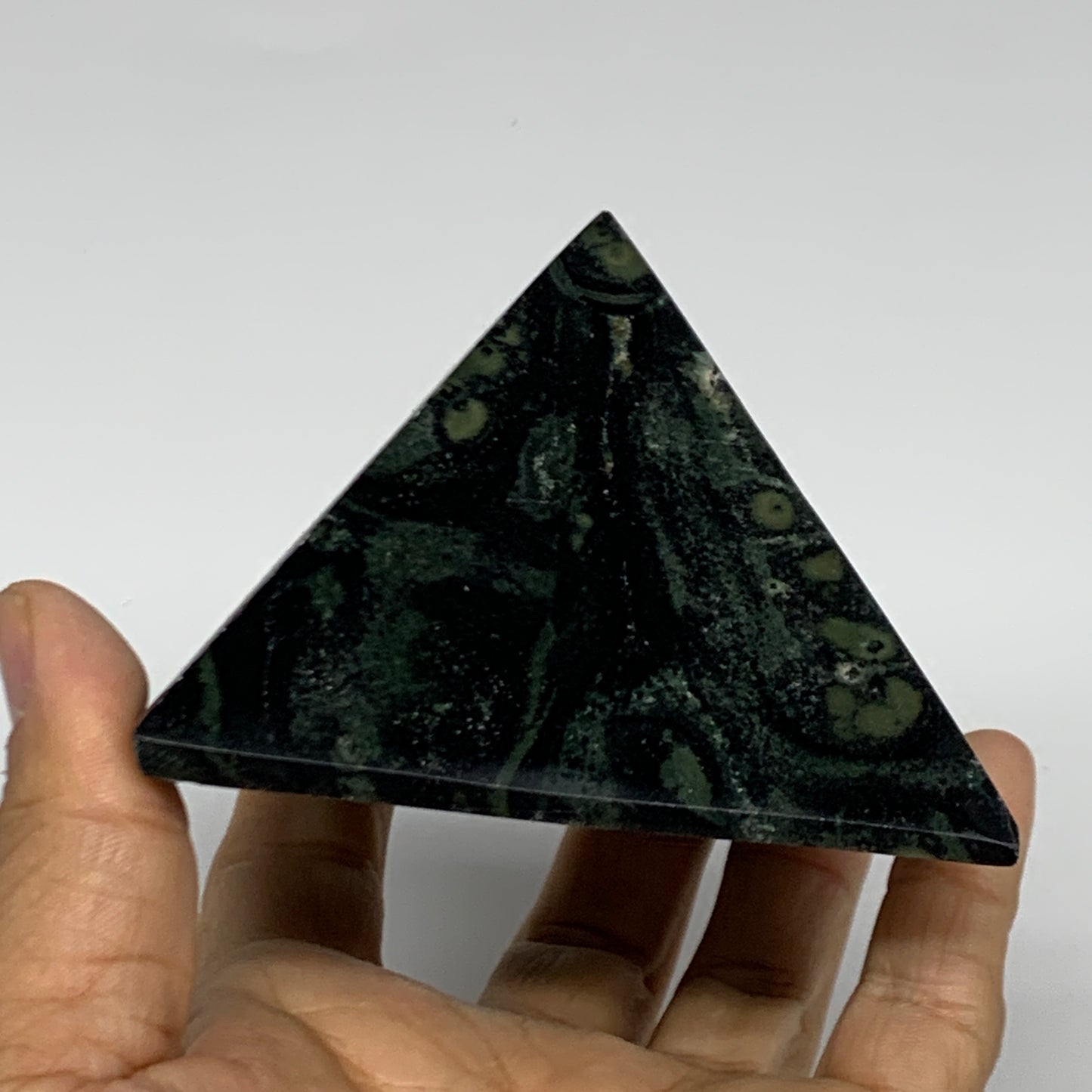 0.91 lbs, 2.3"x3.2"x3.2", Kambaba Jasper Pyramid Gemstone Polished, B31628