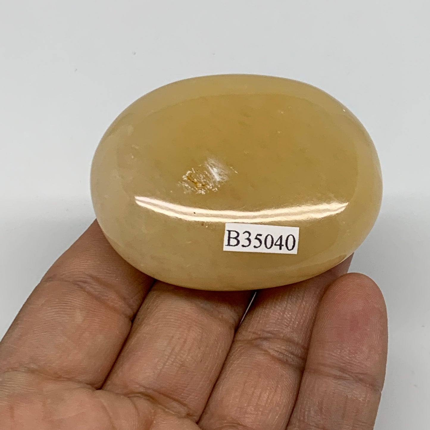 83.4g, 2.2"x1.7"x0.8", Yellow Aventurine Palm-Stone Crystal Stone, B35040