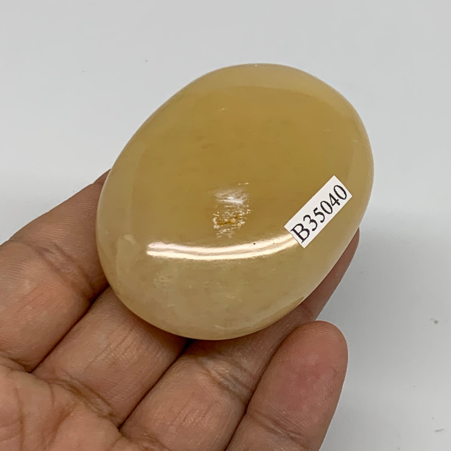 83.4g, 2.2"x1.7"x0.8", Yellow Aventurine Palm-Stone Crystal Stone, B35040