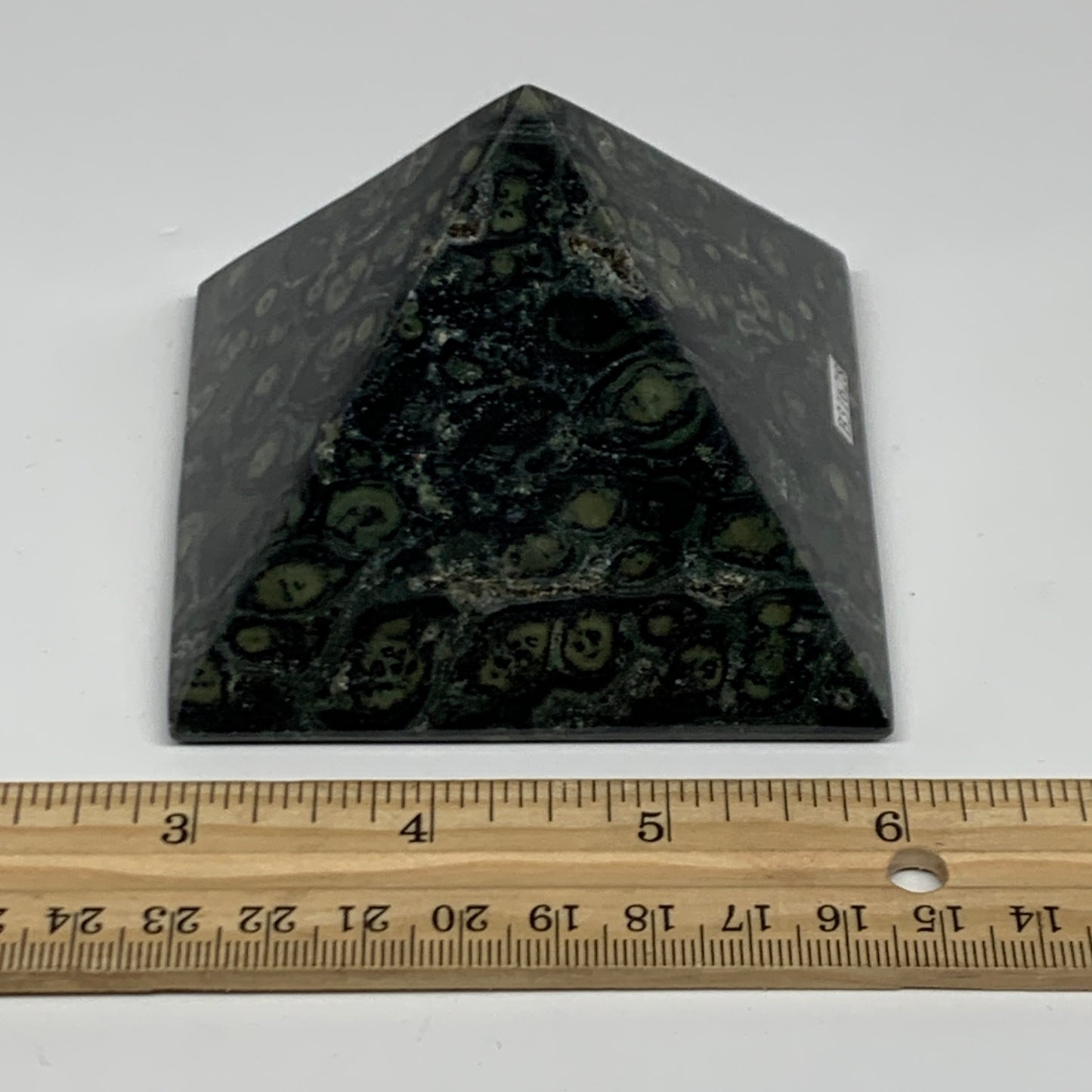 0.91 lbs, 2.3"x3.2"x3.2", Kambaba Jasper Pyramid Gemstone Polished, B31628