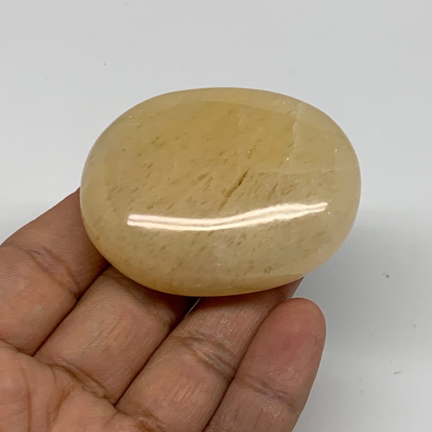 83.4g, 2.2"x1.7"x0.8", Yellow Aventurine Palm-Stone Crystal Stone, B35040