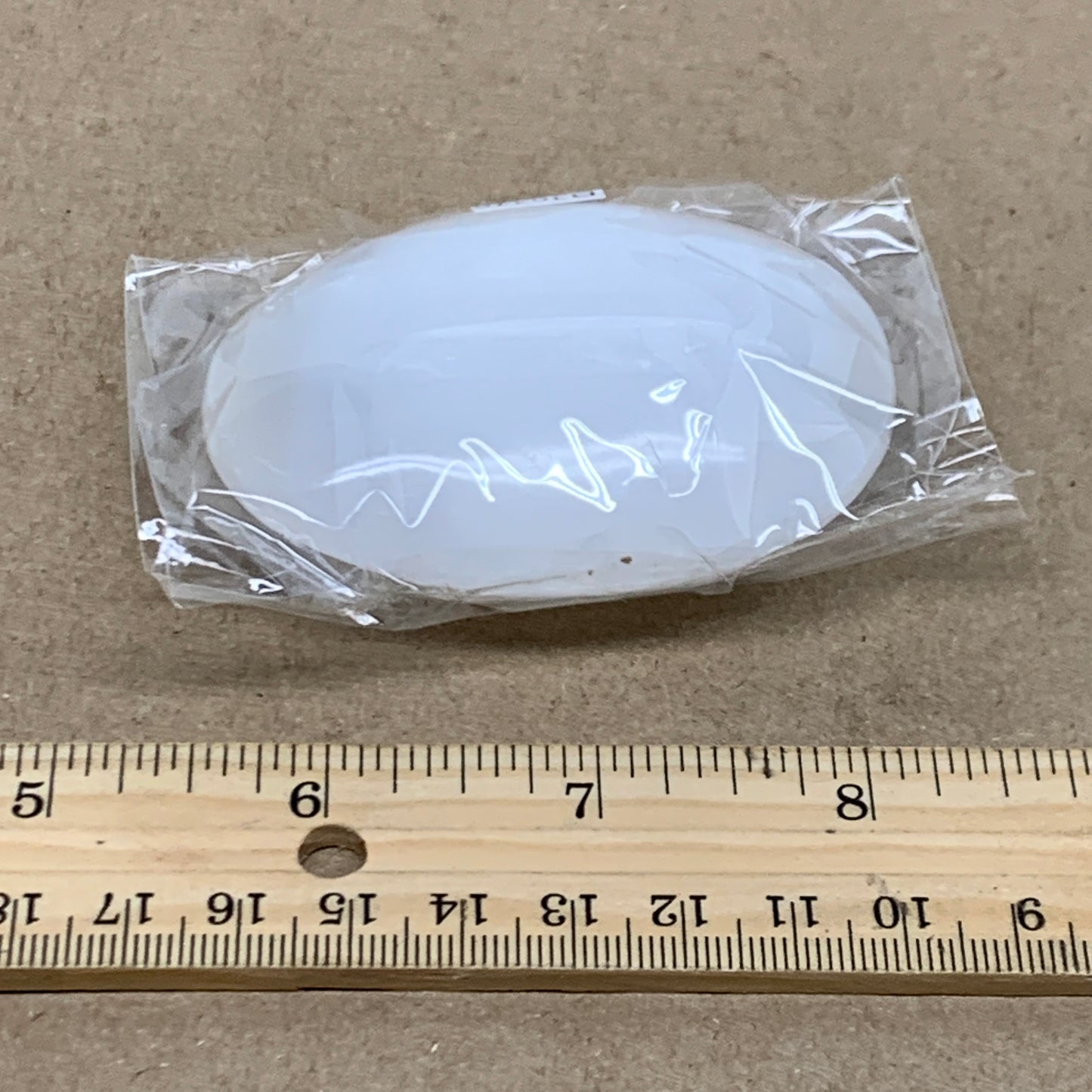 108g, 2.7"x2"x1", White Selenite Palmstone Crystal Pillow Reiki, B36346