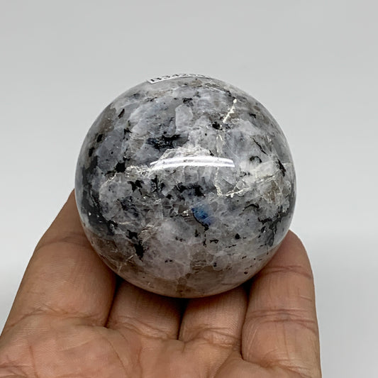 180g, 2"(50mm), Natural Rainbow Moonstone Sphere Ball Gemstone, B34254