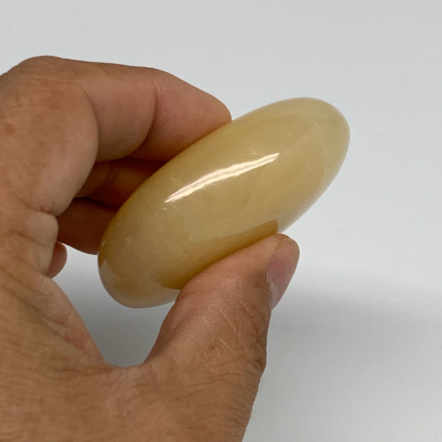 83.4g, 2.2"x1.7"x0.8", Yellow Aventurine Palm-Stone Crystal Stone, B35040