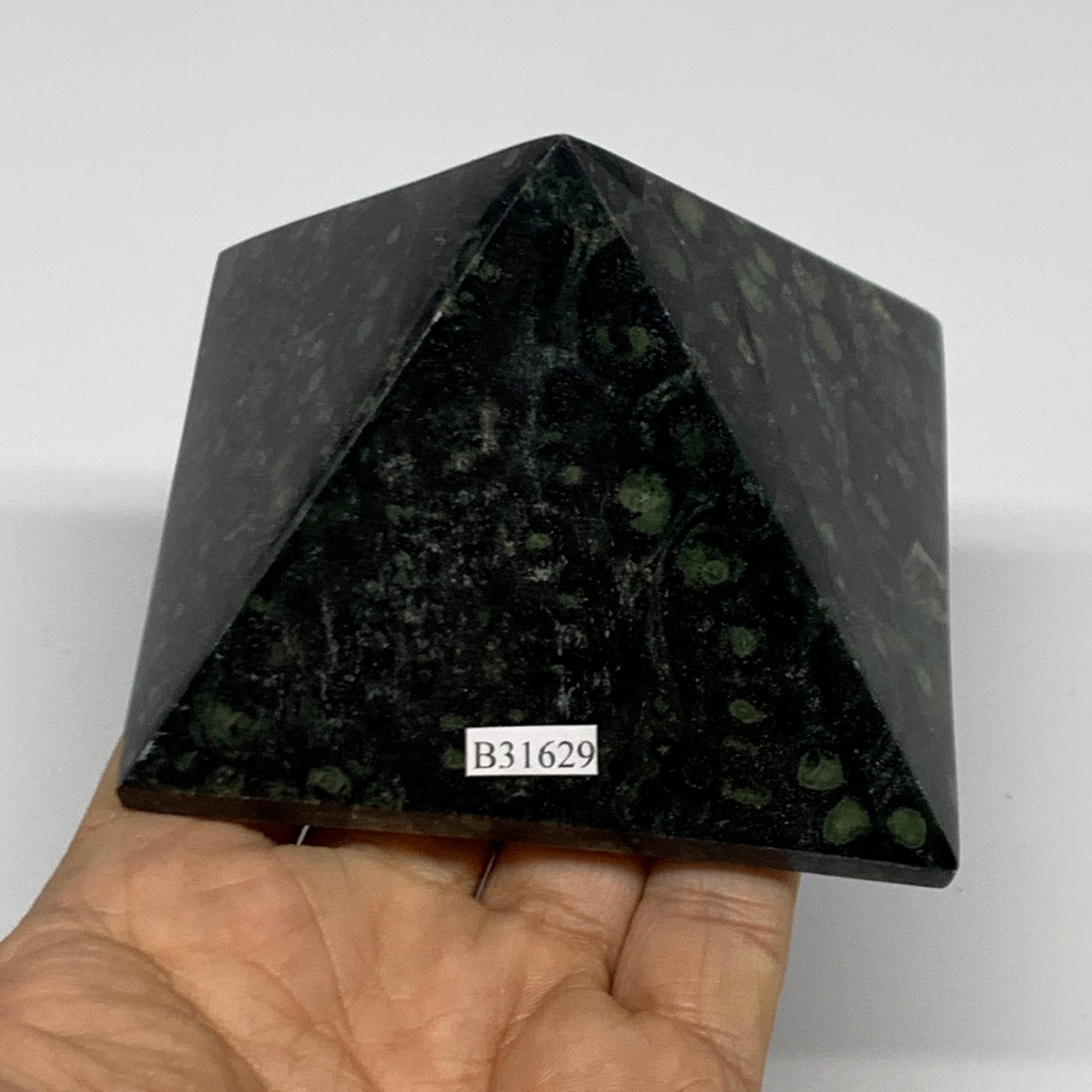 0.98 lbs, 2.4"x3.3"x3.3", Kambaba Jasper Pyramid Gemstone Polished, B31629