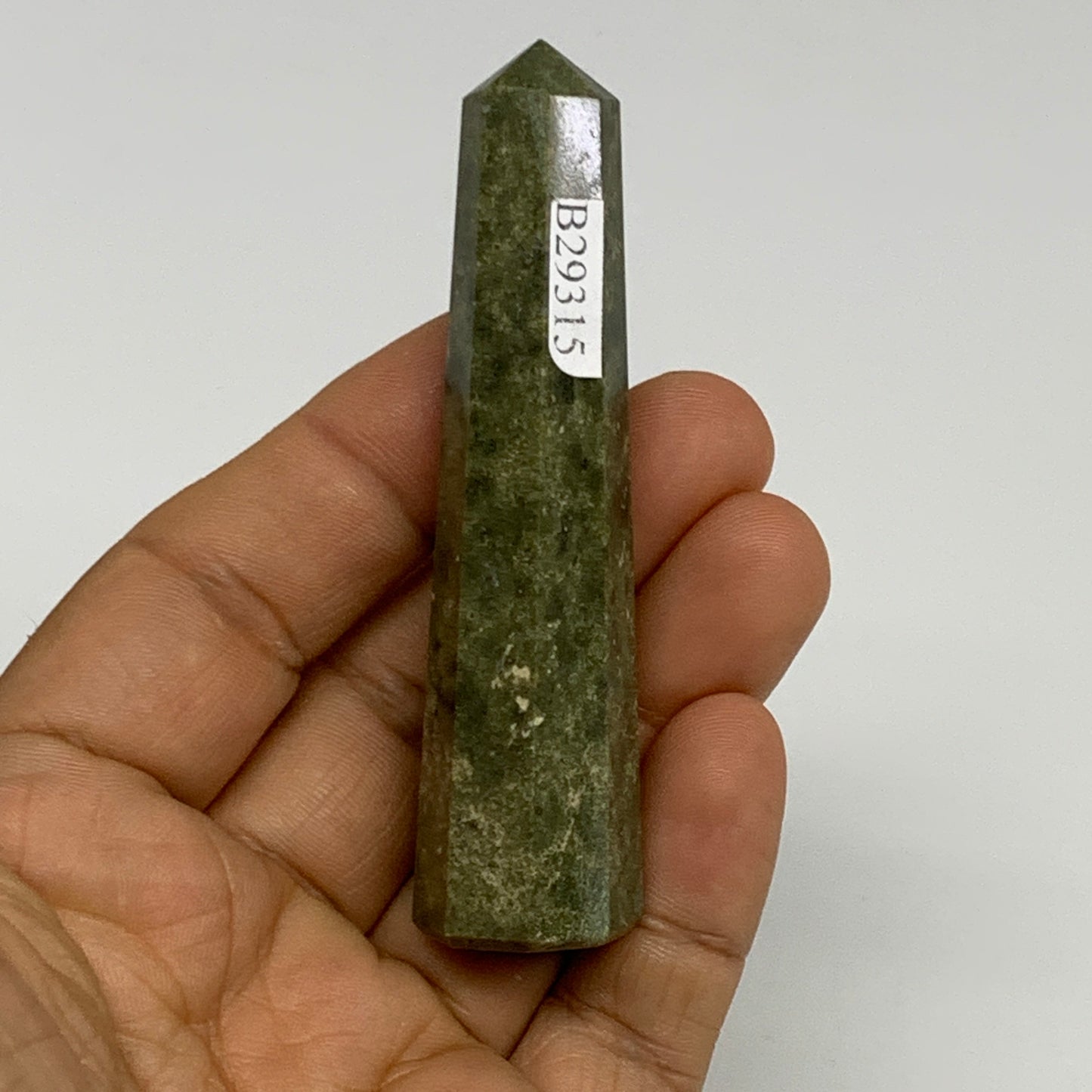 49.5g, 3.1"x0.7",  Natural Vasonite Tower Point Crystal from India, B29315