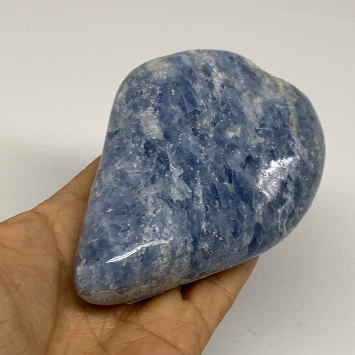 1.1 lbs, 4.4"x3.4"x1.6", Natural Blue Calcite Polished Freeform Stands, B38102