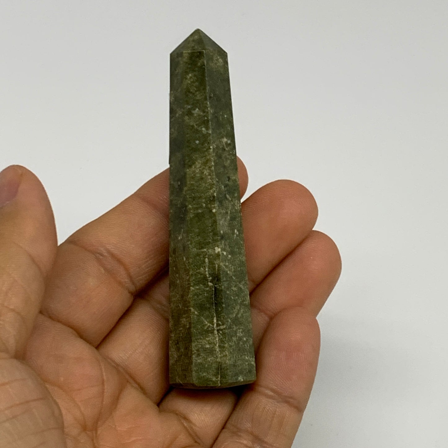 49.5g, 3.1"x0.7",  Natural Vasonite Tower Point Crystal from India, B29315