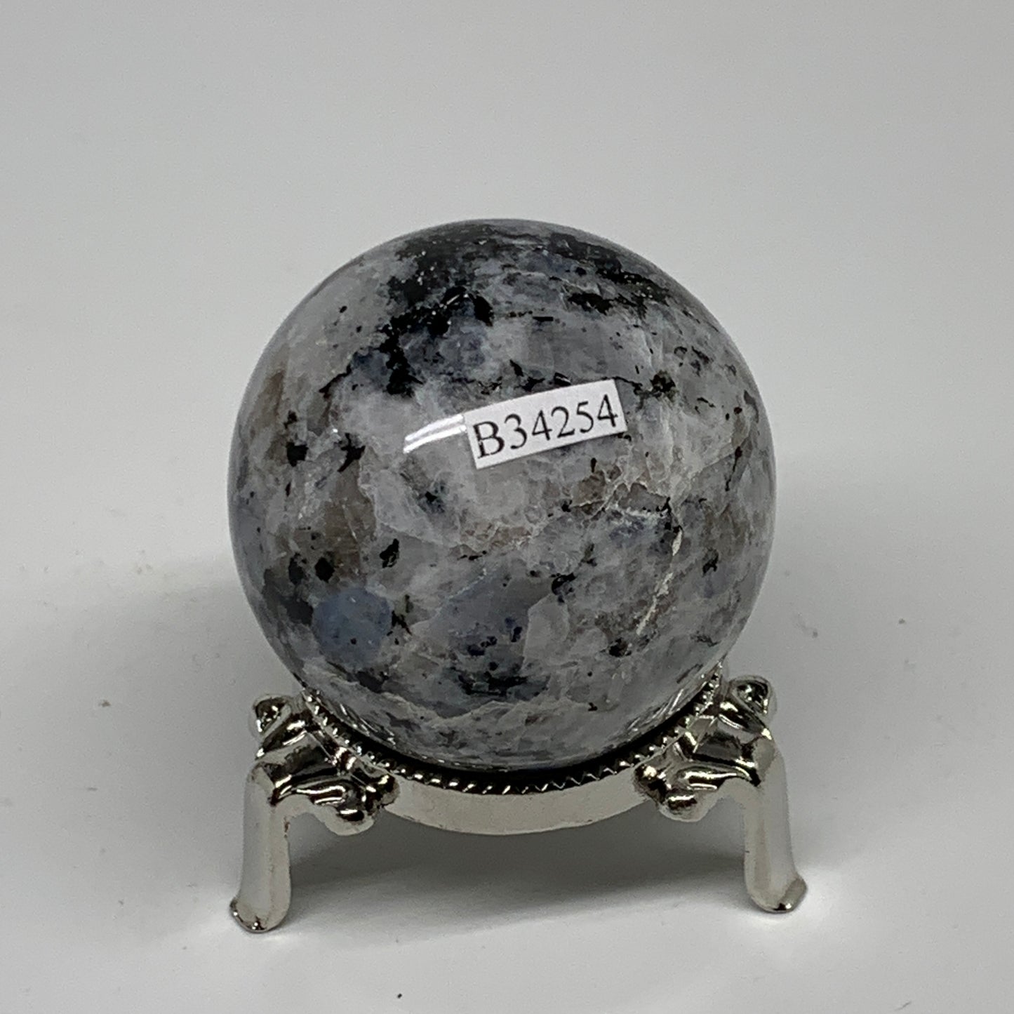 180g, 2"(50mm), Natural Rainbow Moonstone Sphere Ball Gemstone, B34254