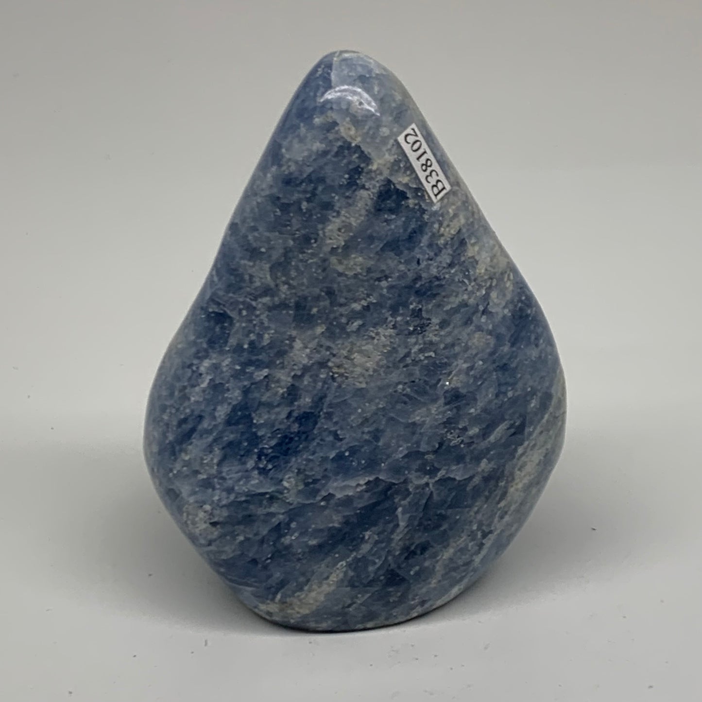 1.1 lbs, 4.4"x3.4"x1.6", Natural Blue Calcite Polished Freeform Stands, B38102