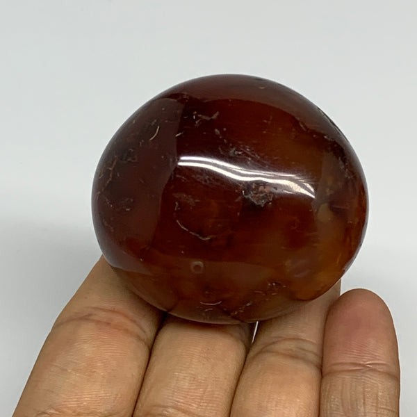 138.4g,2.1"x1.9"x1.6", Red Carnelian Palm-Stone Gem Crystal Polished, B28569