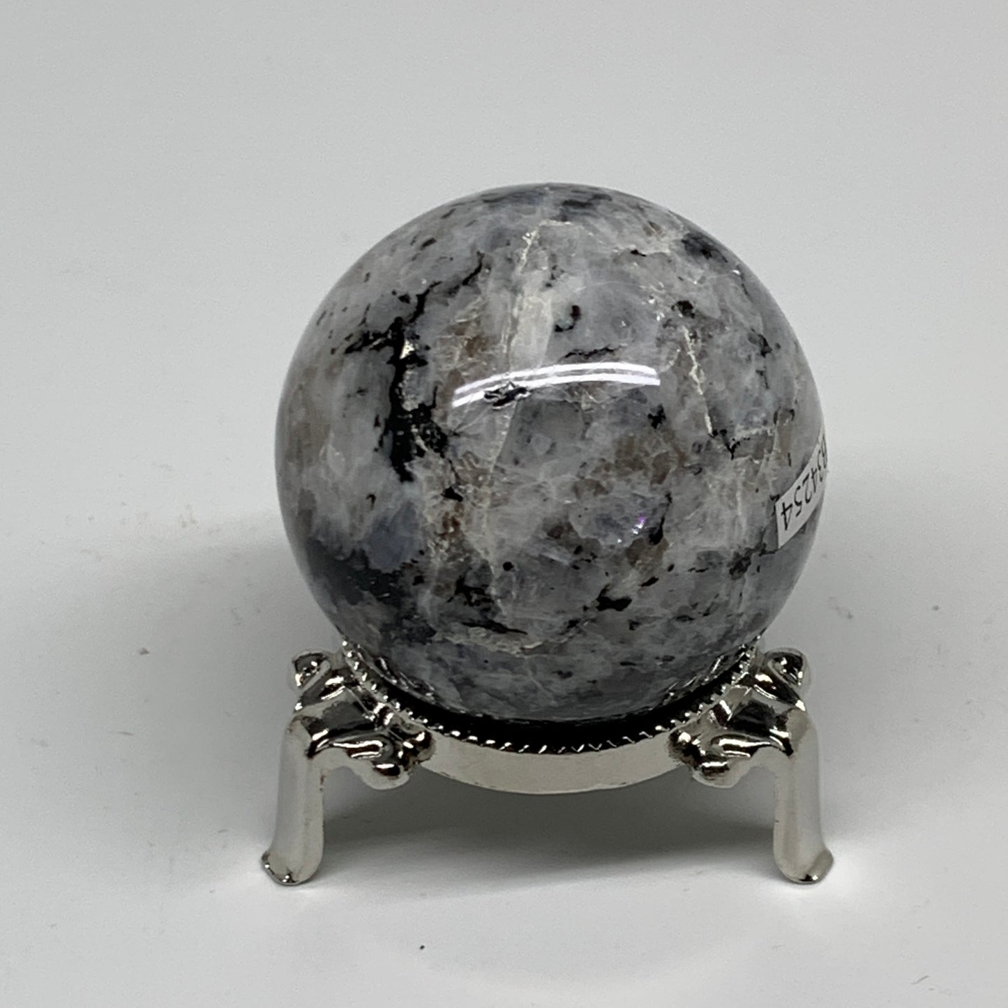 180g, 2"(50mm), Natural Rainbow Moonstone Sphere Ball Gemstone, B34254