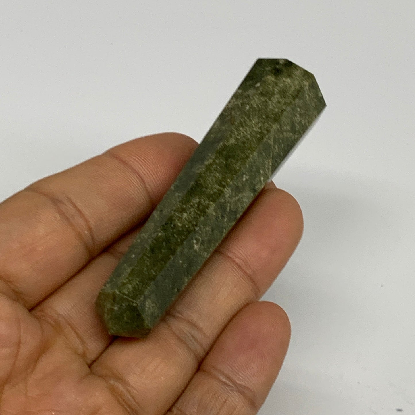 49.5g, 3.1"x0.7",  Natural Vasonite Tower Point Crystal from India, B29315