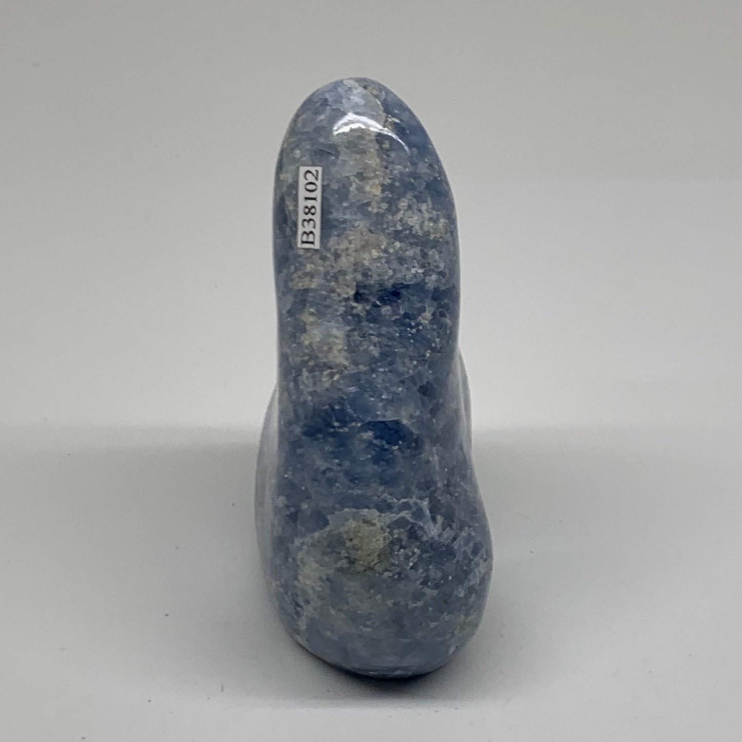 1.1 lbs, 4.4"x3.4"x1.6", Natural Blue Calcite Polished Freeform Stands, B38102