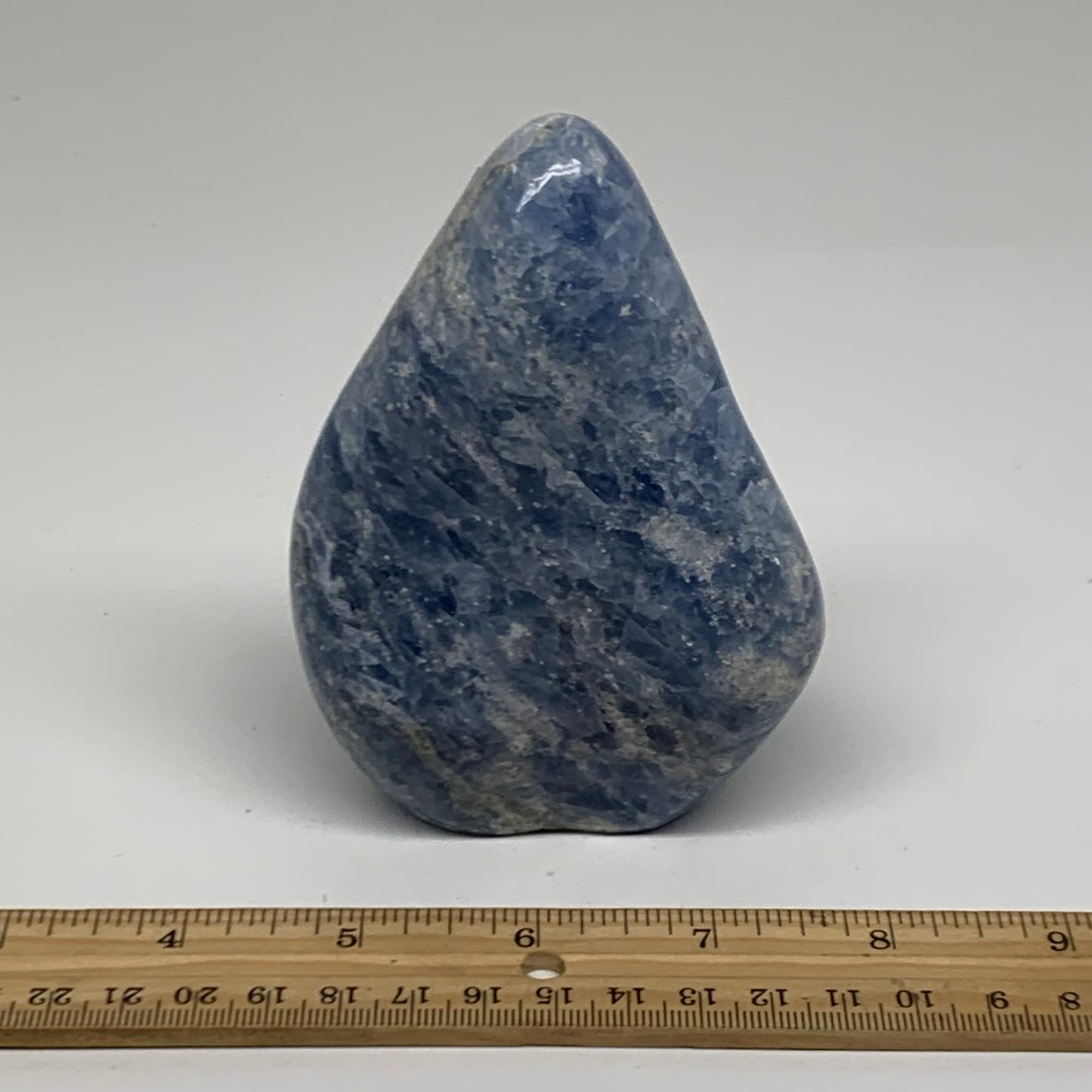 1.1 lbs, 4.4"x3.4"x1.6", Natural Blue Calcite Polished Freeform Stands, B38102