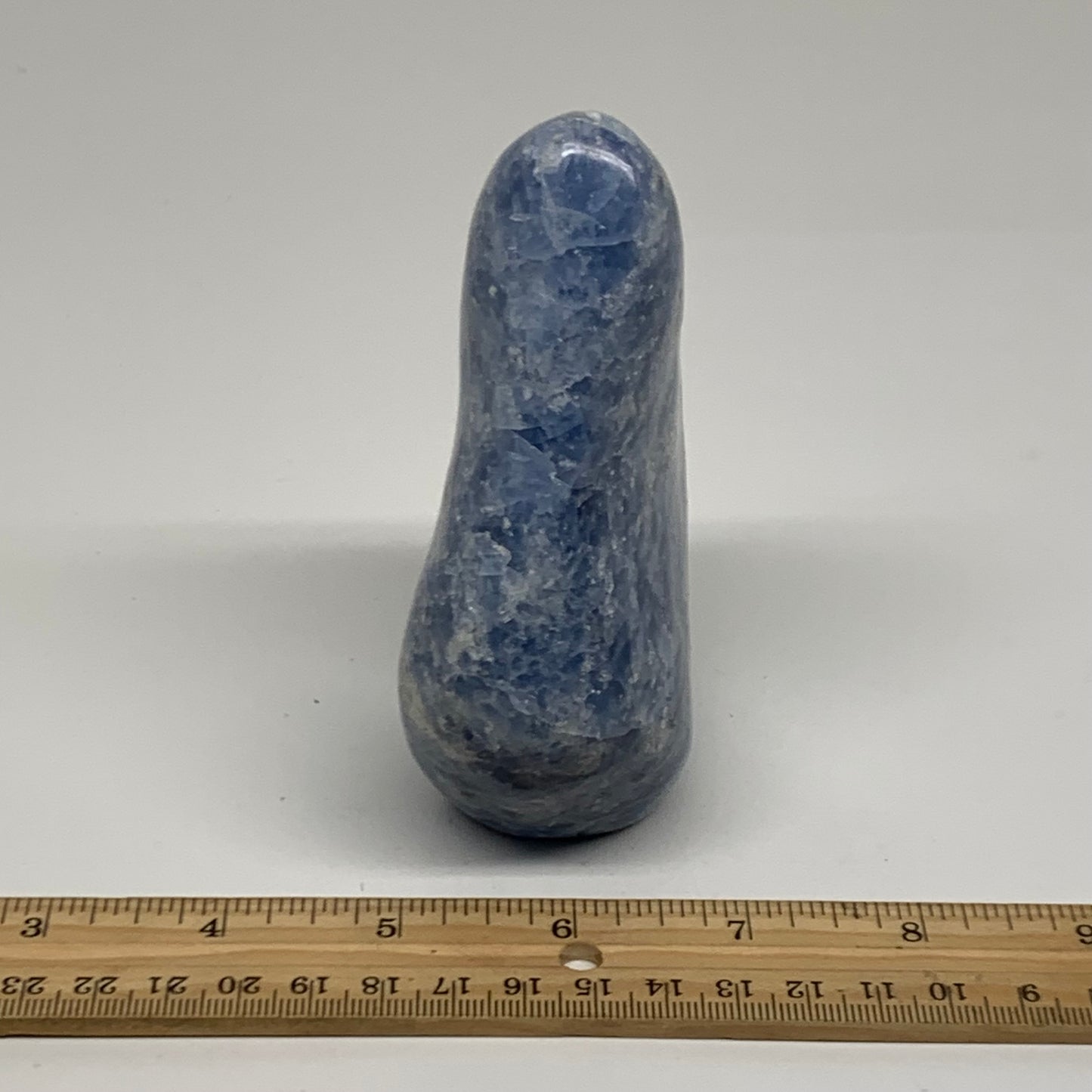 1.1 lbs, 4.4"x3.4"x1.6", Natural Blue Calcite Polished Freeform Stands, B38102