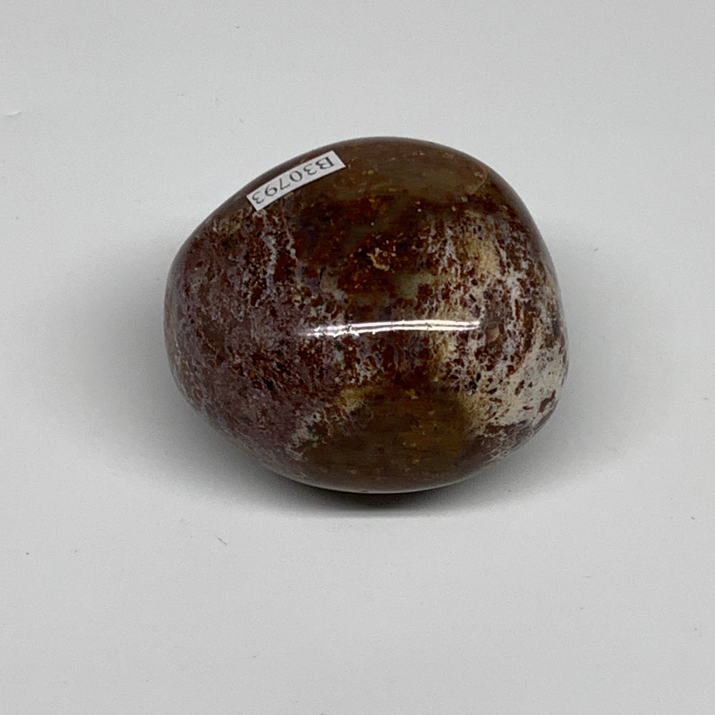 146.5g, 2.1"x1.9"x1.5" Natural Ocean Jasper Palm-Stone Orbicular Jasper, B30793