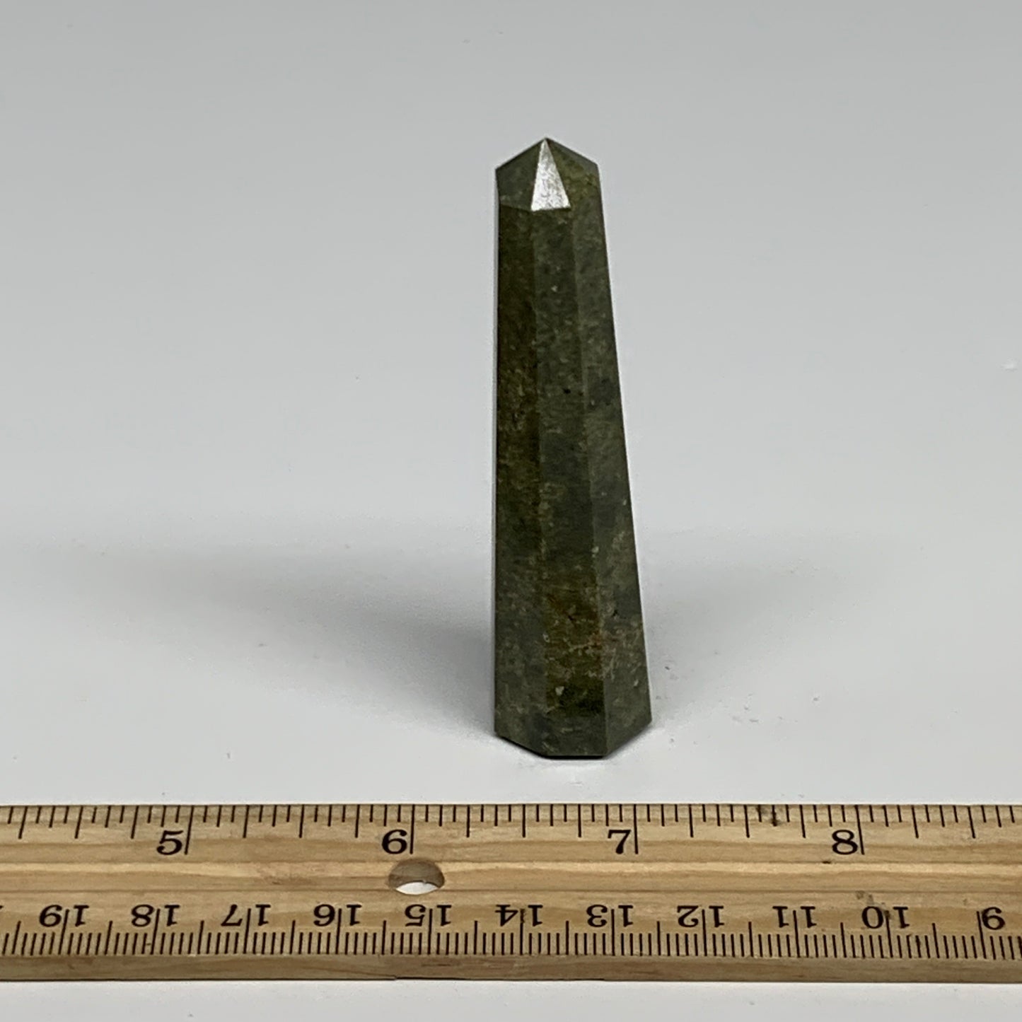 49.5g, 3.1"x0.7",  Natural Vasonite Tower Point Crystal from India, B29315