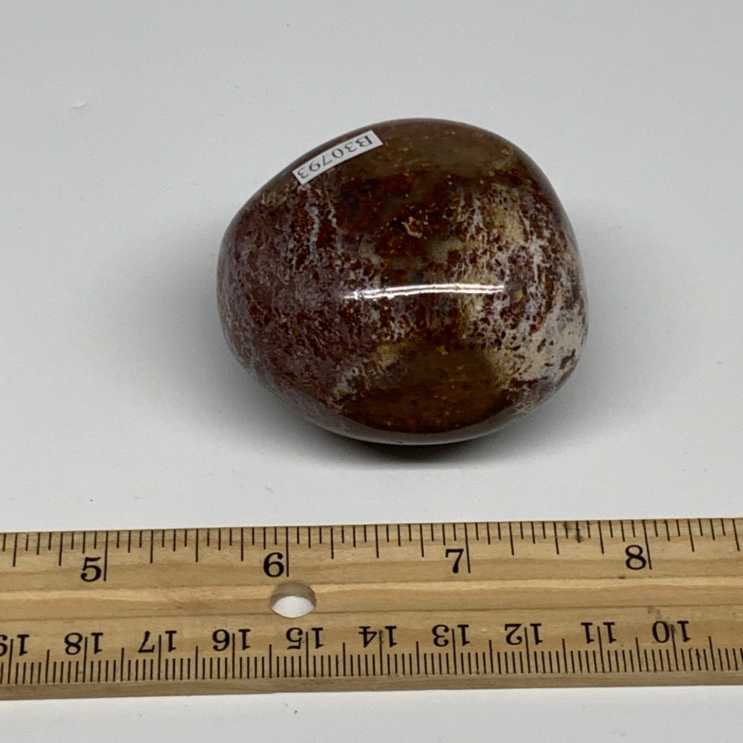 146.5g, 2.1"x1.9"x1.5" Natural Ocean Jasper Palm-Stone Orbicular Jasper, B30793