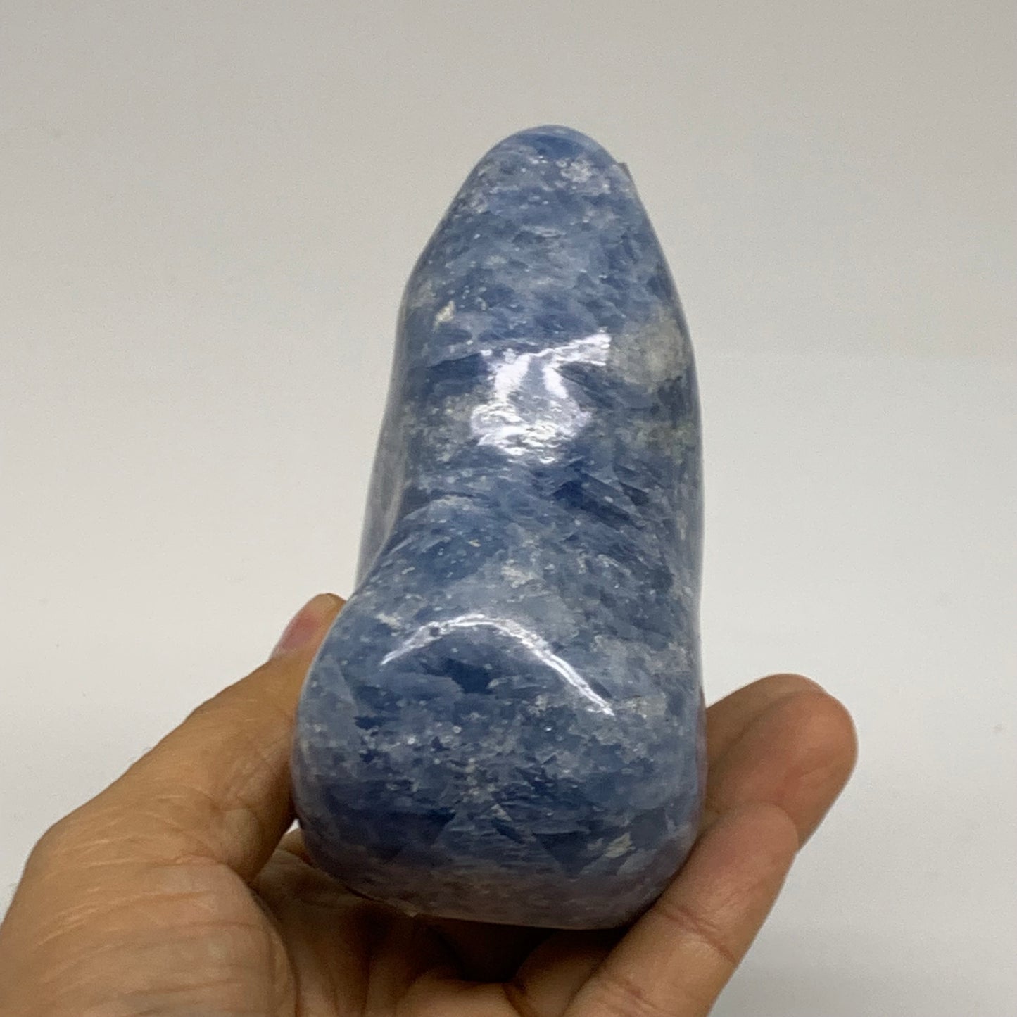 1.14 lbs, 4"x3.1"x2", Natural Blue Calcite Polished Freeform Stands, B38103