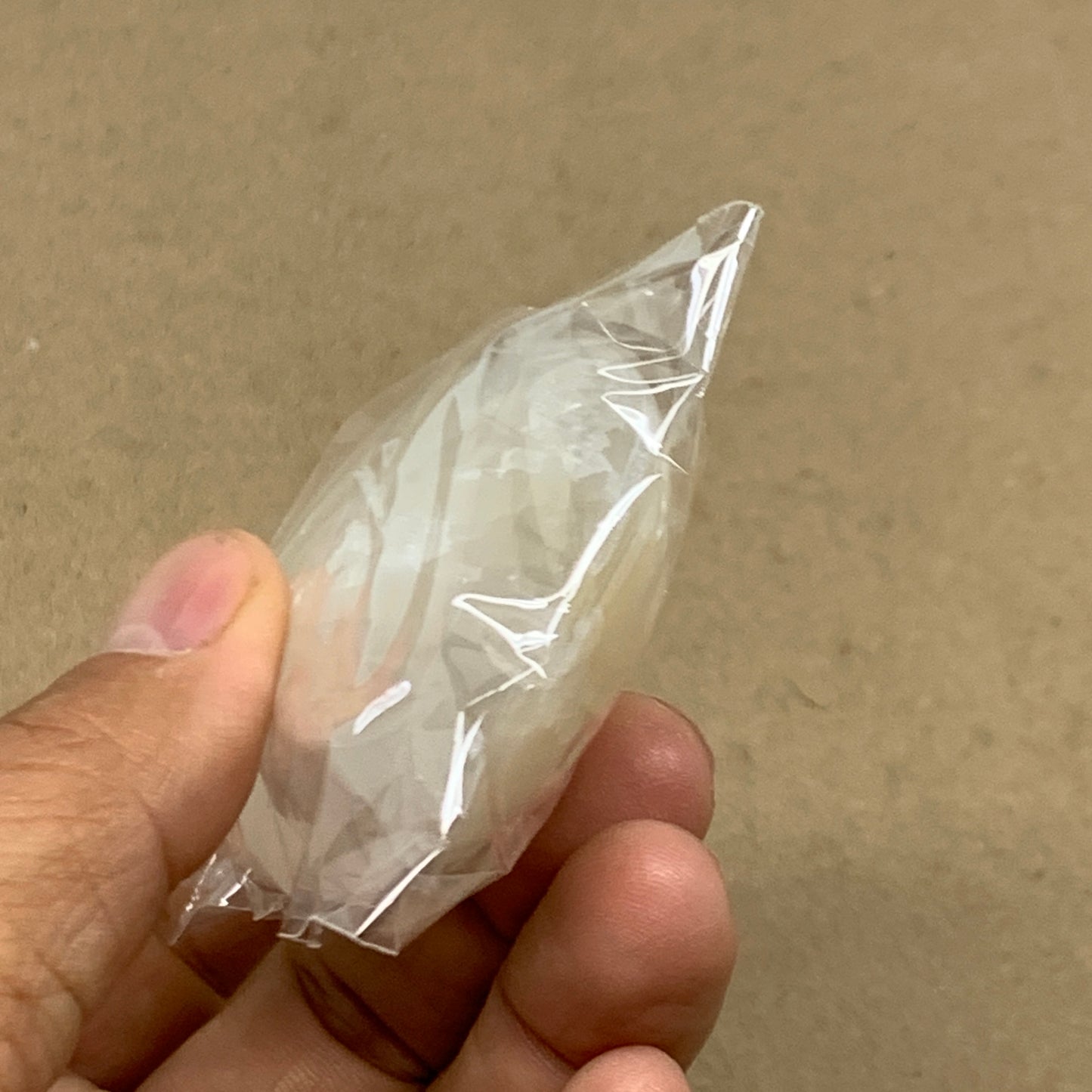 90g, 2.7"x1.8"x0.9", White Selenite Palmstone Crystal Pillow Reiki, B36348