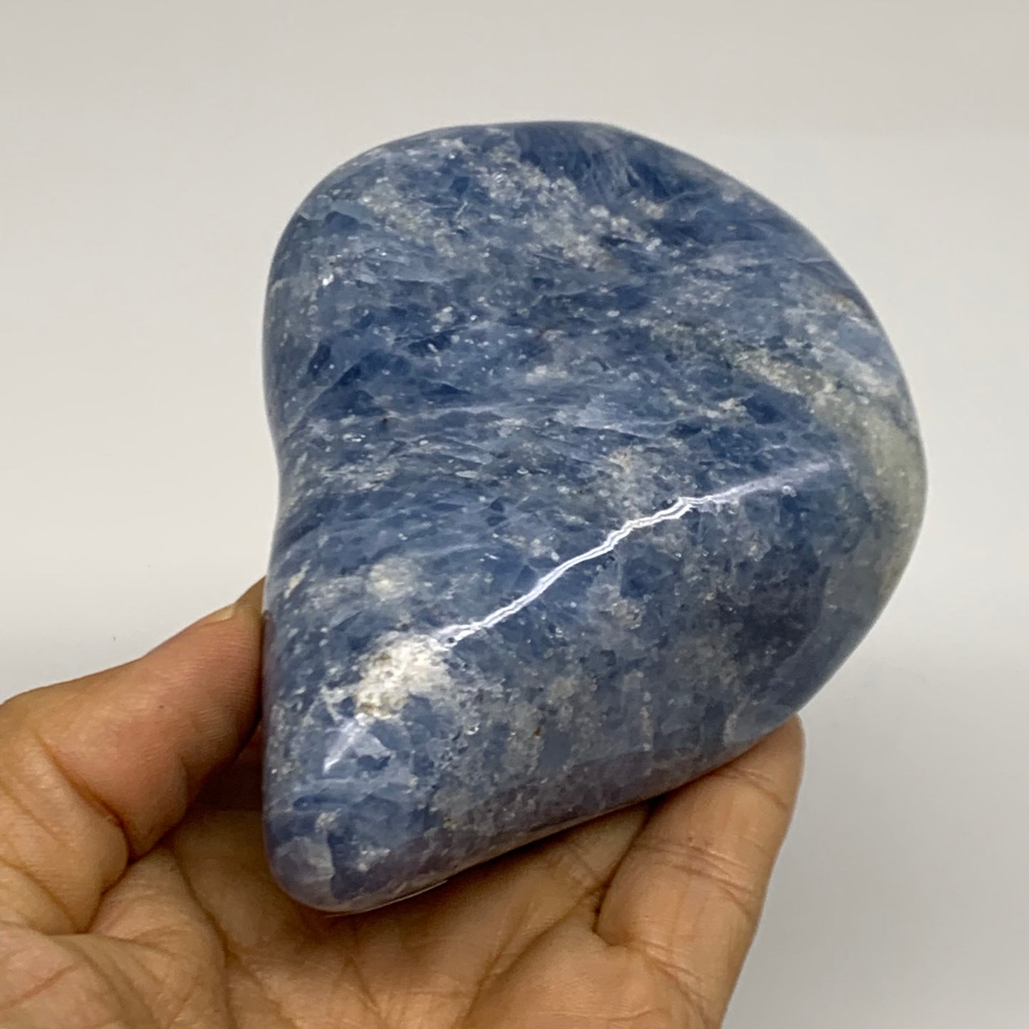 1.14 lbs, 4"x3.1"x2", Natural Blue Calcite Polished Freeform Stands, B38103