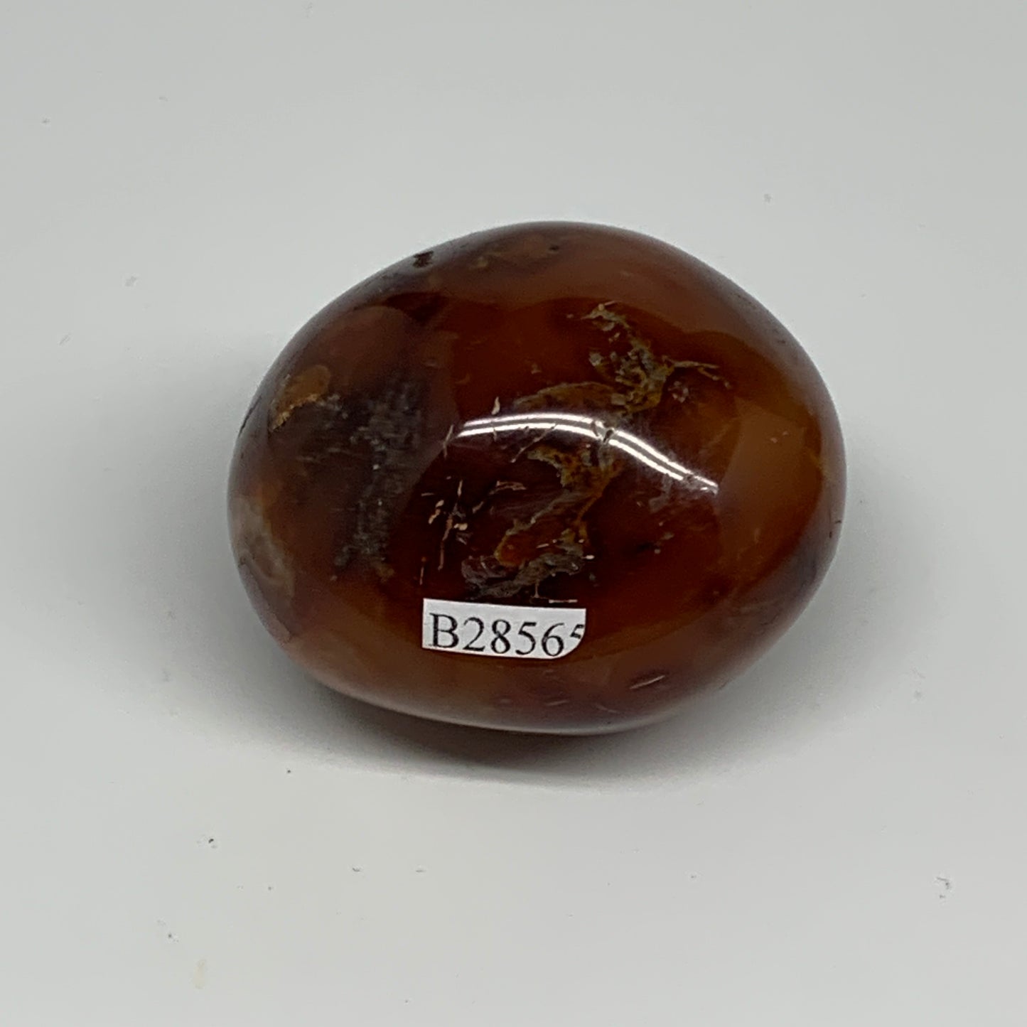 138.4g,2.1"x1.9"x1.6", Red Carnelian Palm-Stone Gem Crystal Polished, B28569