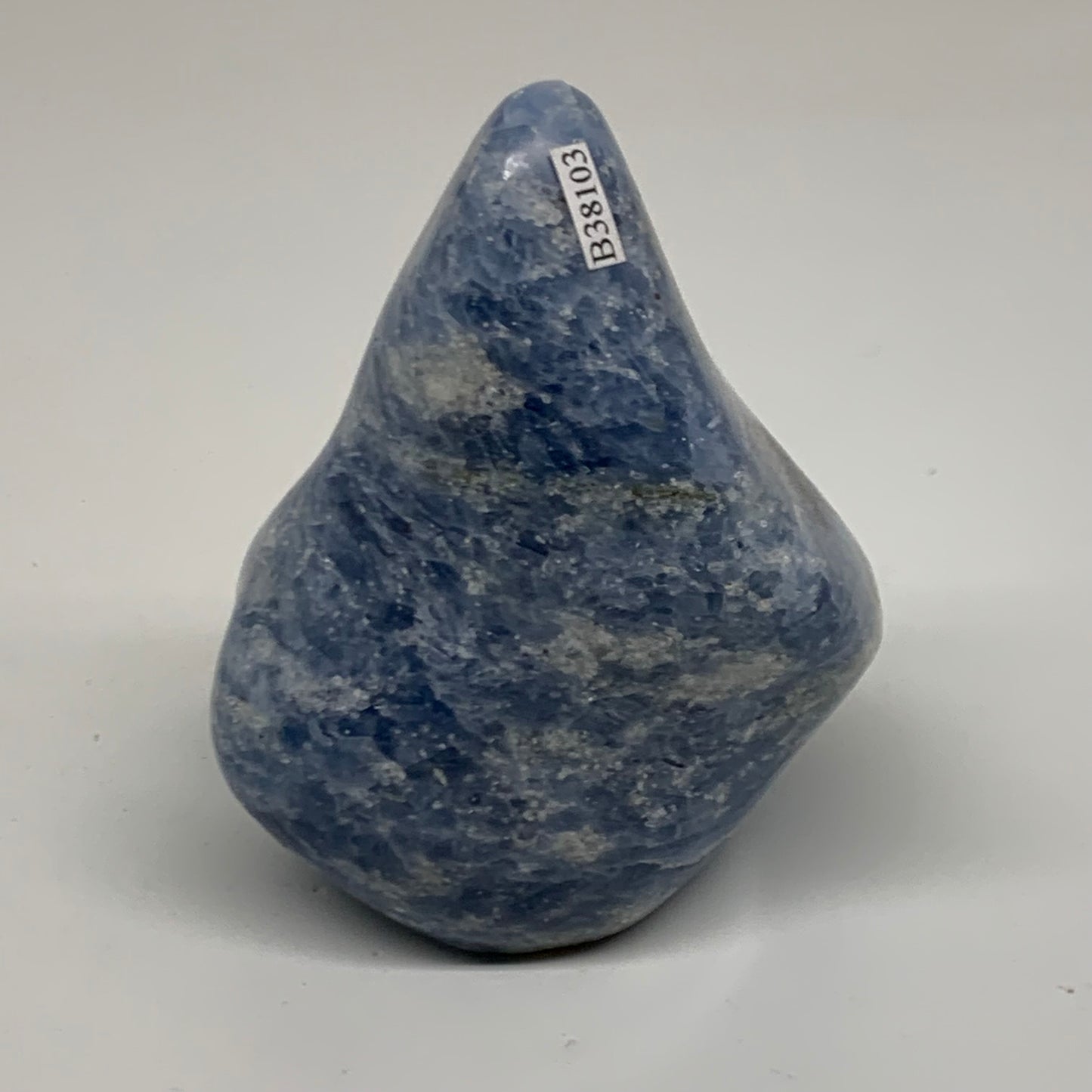 1.14 lbs, 4"x3.1"x2", Natural Blue Calcite Polished Freeform Stands, B38103