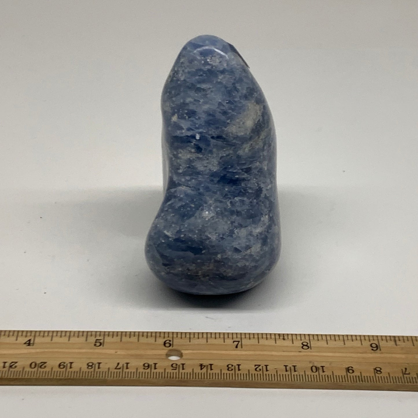 1.14 lbs, 4"x3.1"x2", Natural Blue Calcite Polished Freeform Stands, B38103