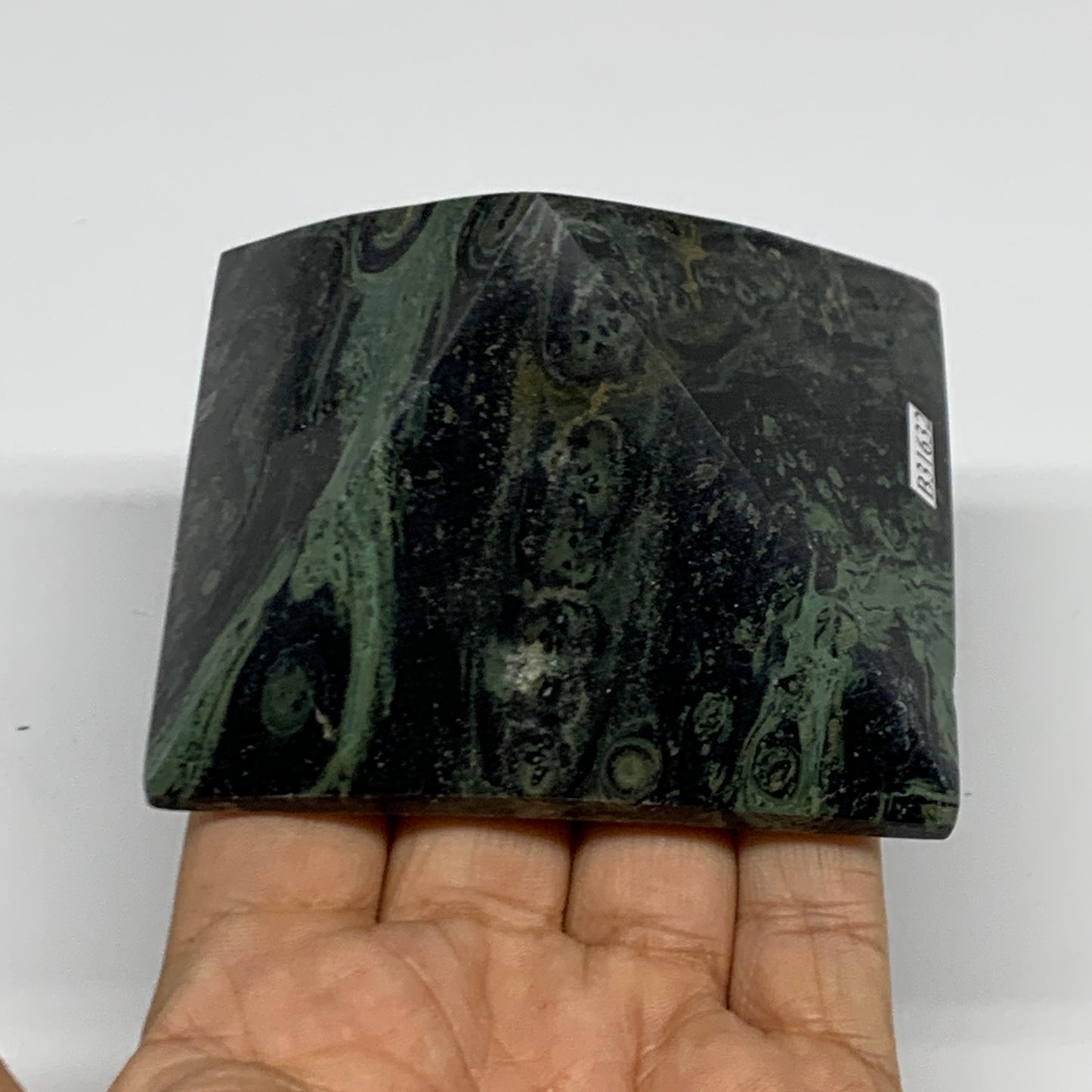 0.78 lbs, 1.9"x3.2"x3", Kambaba Jasper Pyramid Gemstone Polished, B31632