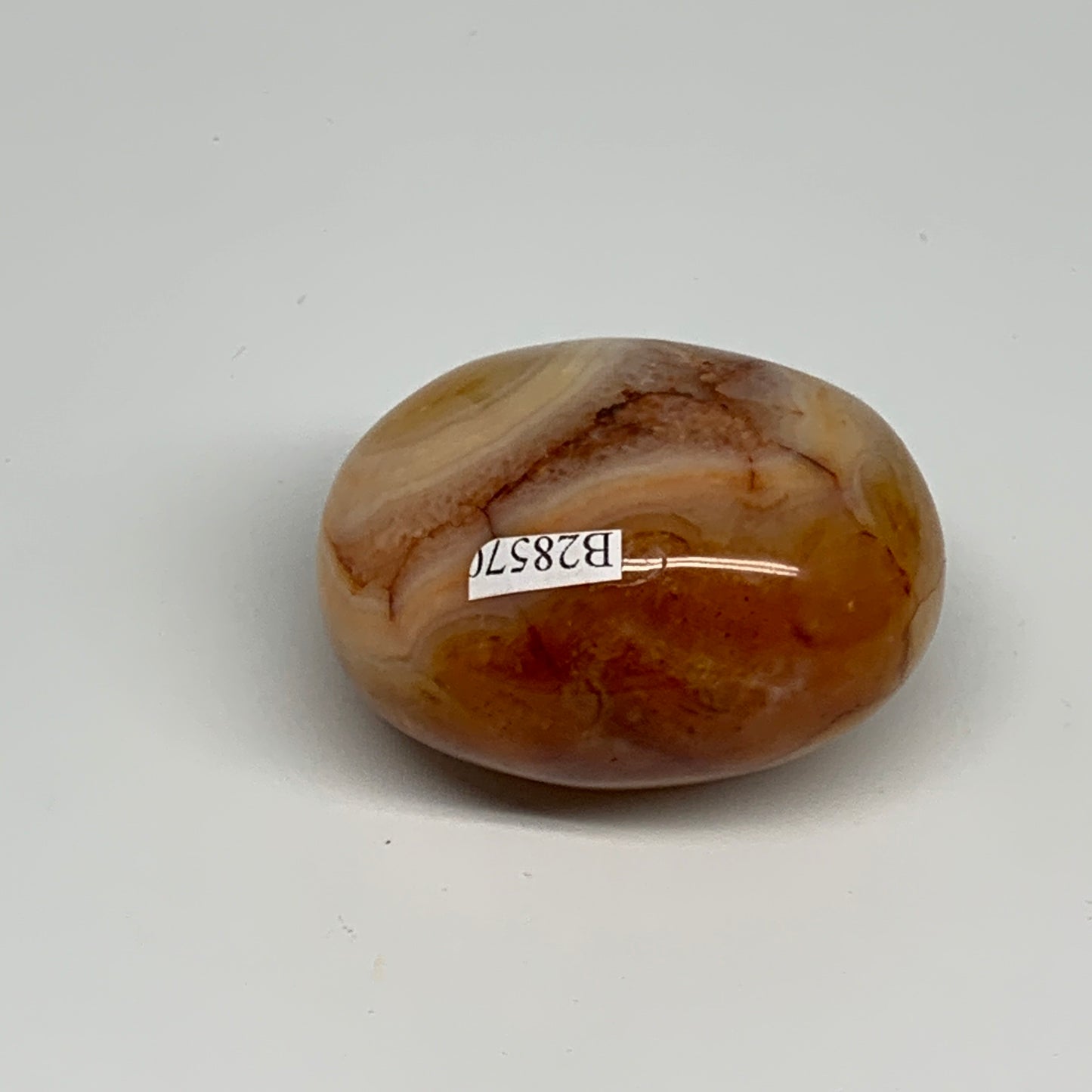 131.1g,2.2"x1.8"x1.4", Red Carnelian Palm-Stone Gem Crystal Polished, B28570