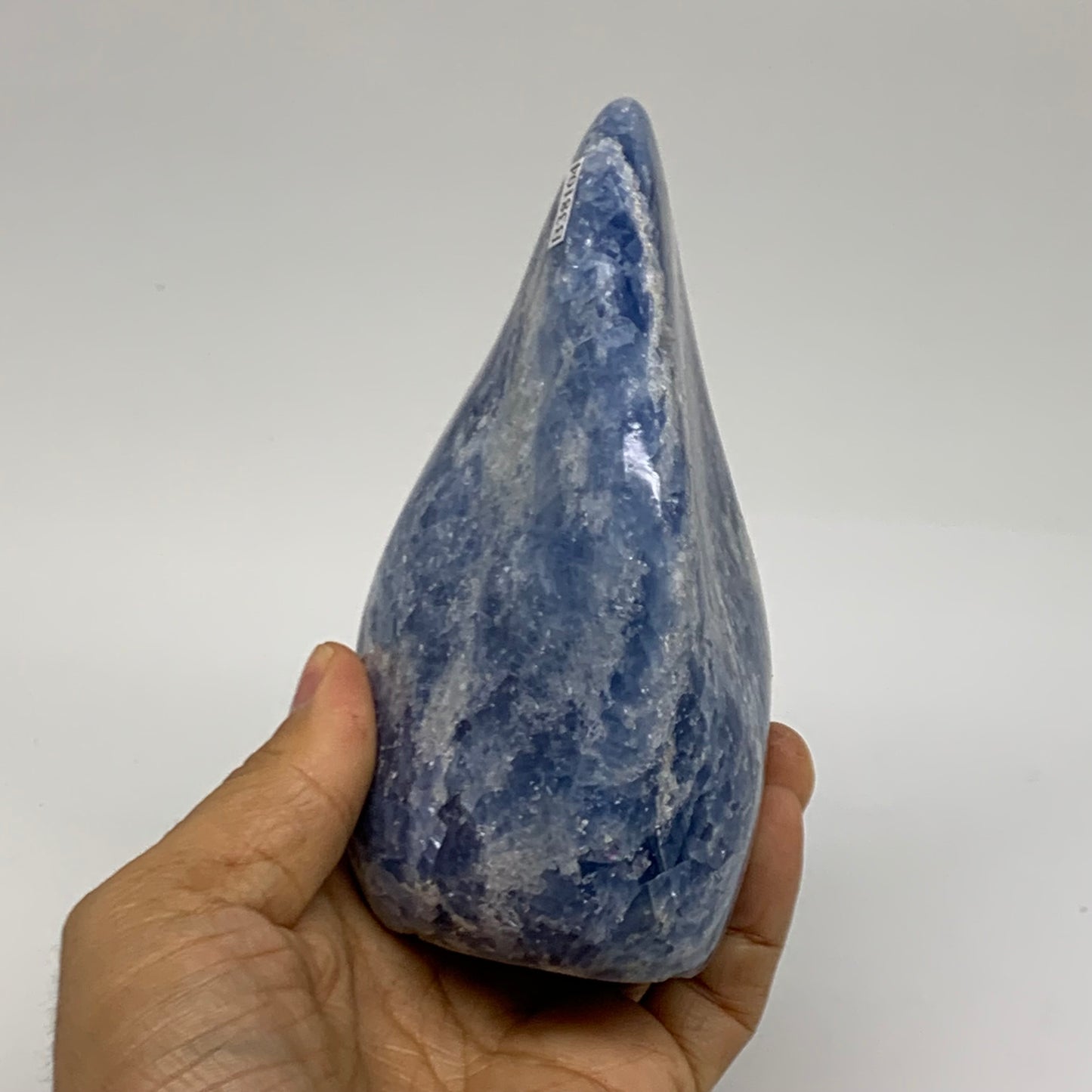 1.58 lbs, 5"x3"x2.2", Natural Blue Calcite Polished Freeform Stands, B38104