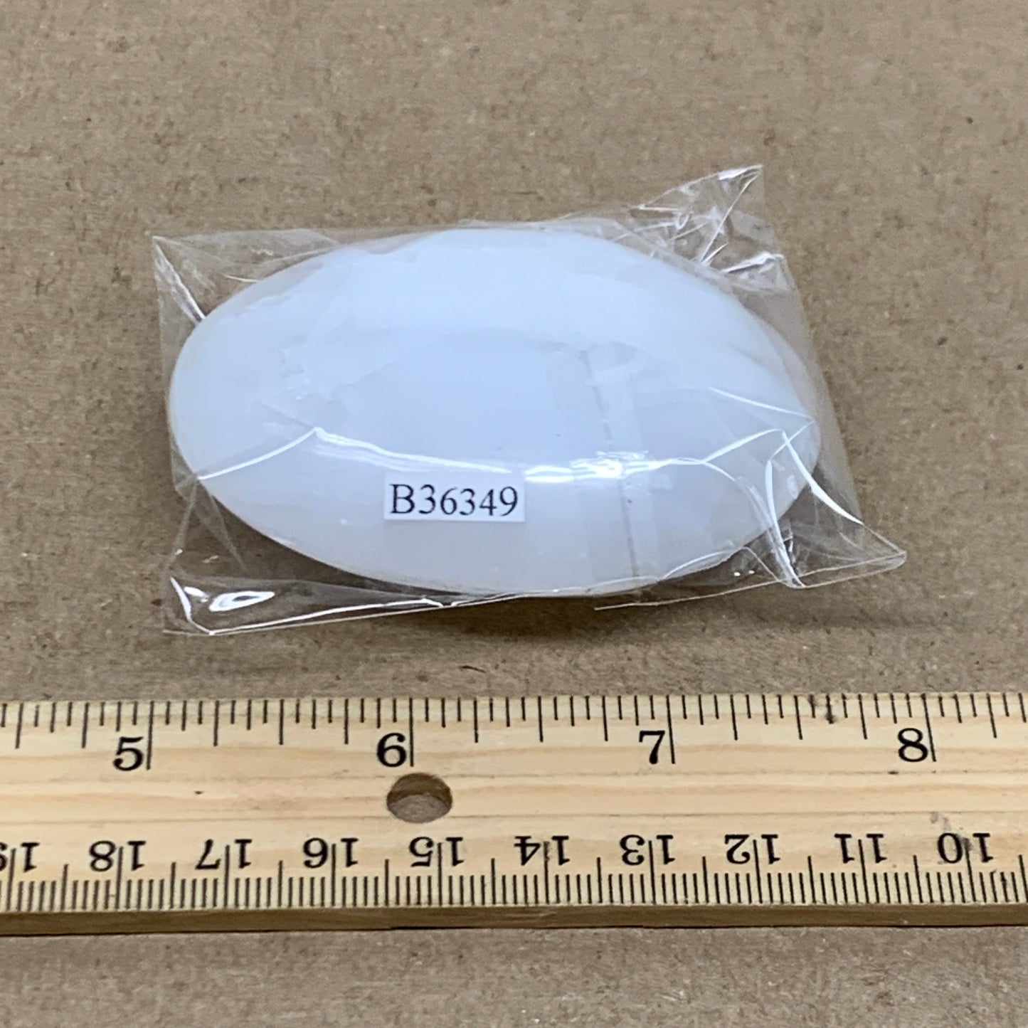 90g, 2.7"x1.9"x1", White Selenite Palmstone Crystal Pillow Reiki, B36349