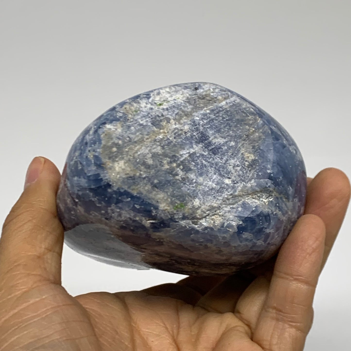 1.58 lbs, 5"x3"x2.2", Natural Blue Calcite Polished Freeform Stands, B38104