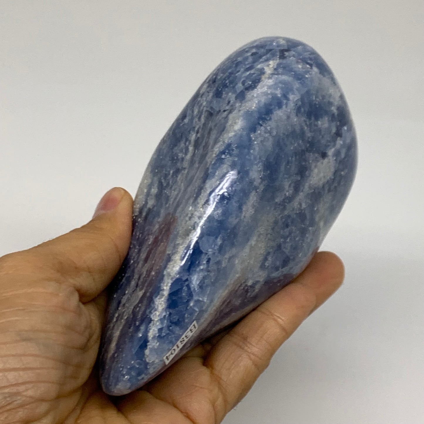 1.58 lbs, 5"x3"x2.2", Natural Blue Calcite Polished Freeform Stands, B38104