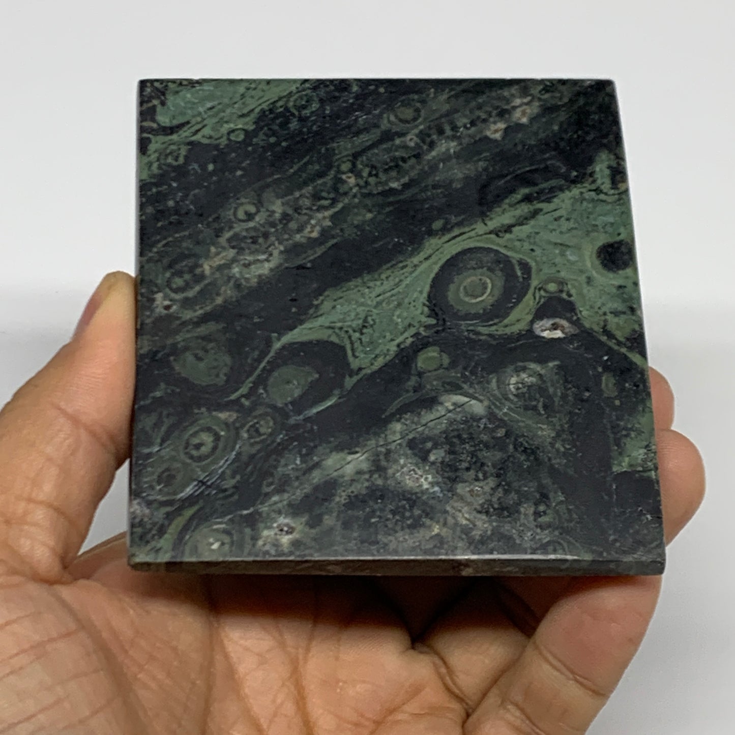 0.78 lbs, 1.9"x3.2"x3", Kambaba Jasper Pyramid Gemstone Polished, B31632