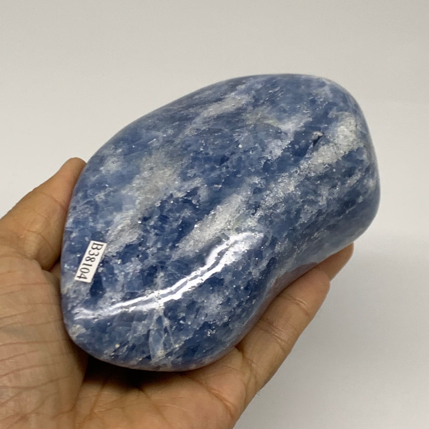 1.58 lbs, 5"x3"x2.2", Natural Blue Calcite Polished Freeform Stands, B38104