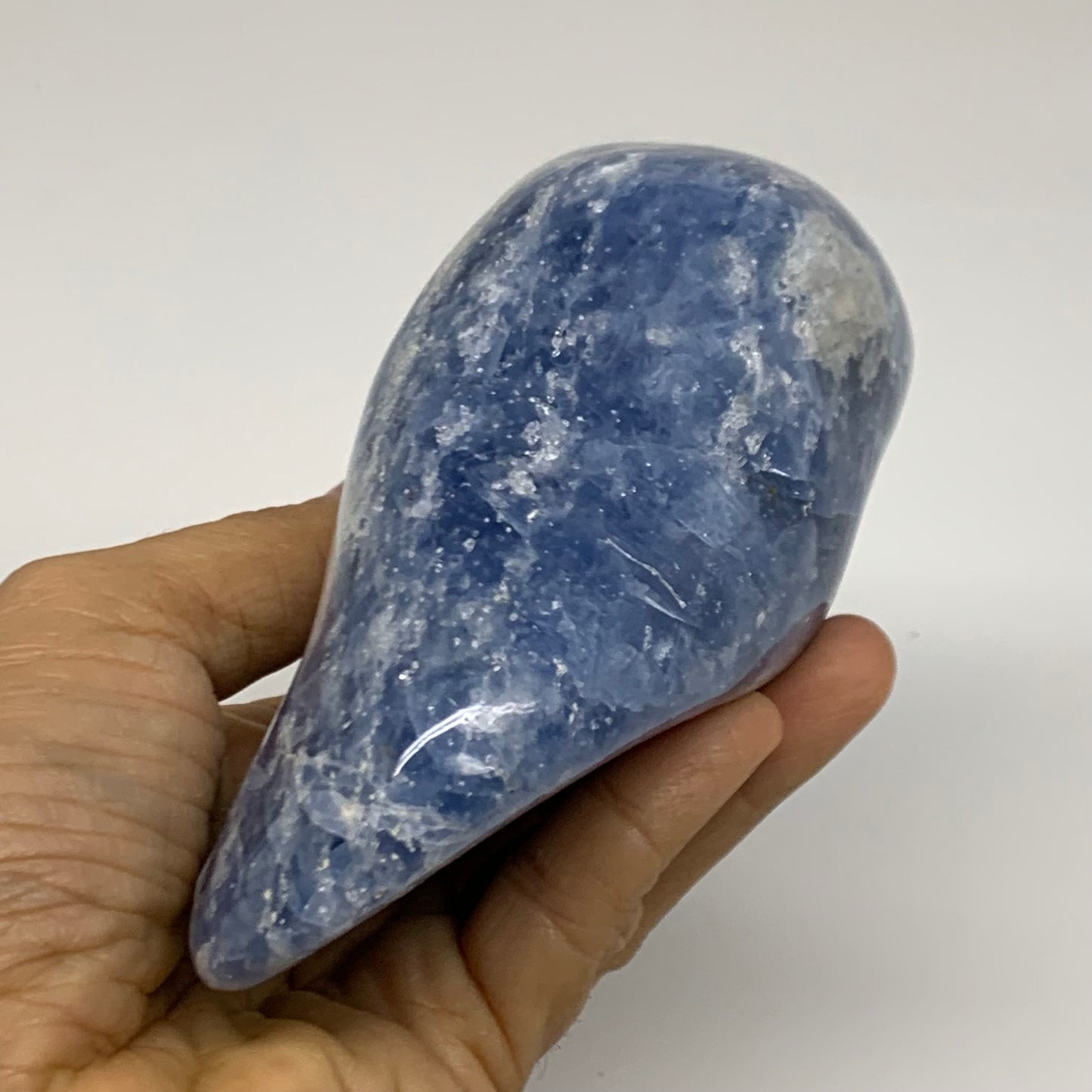 1.58 lbs, 5"x3"x2.2", Natural Blue Calcite Polished Freeform Stands, B38104